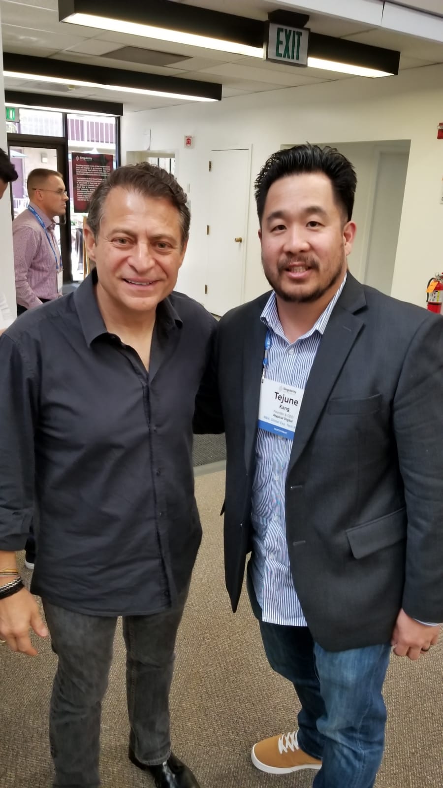 Tejune Kang with Peter Diamandis at Singularity University