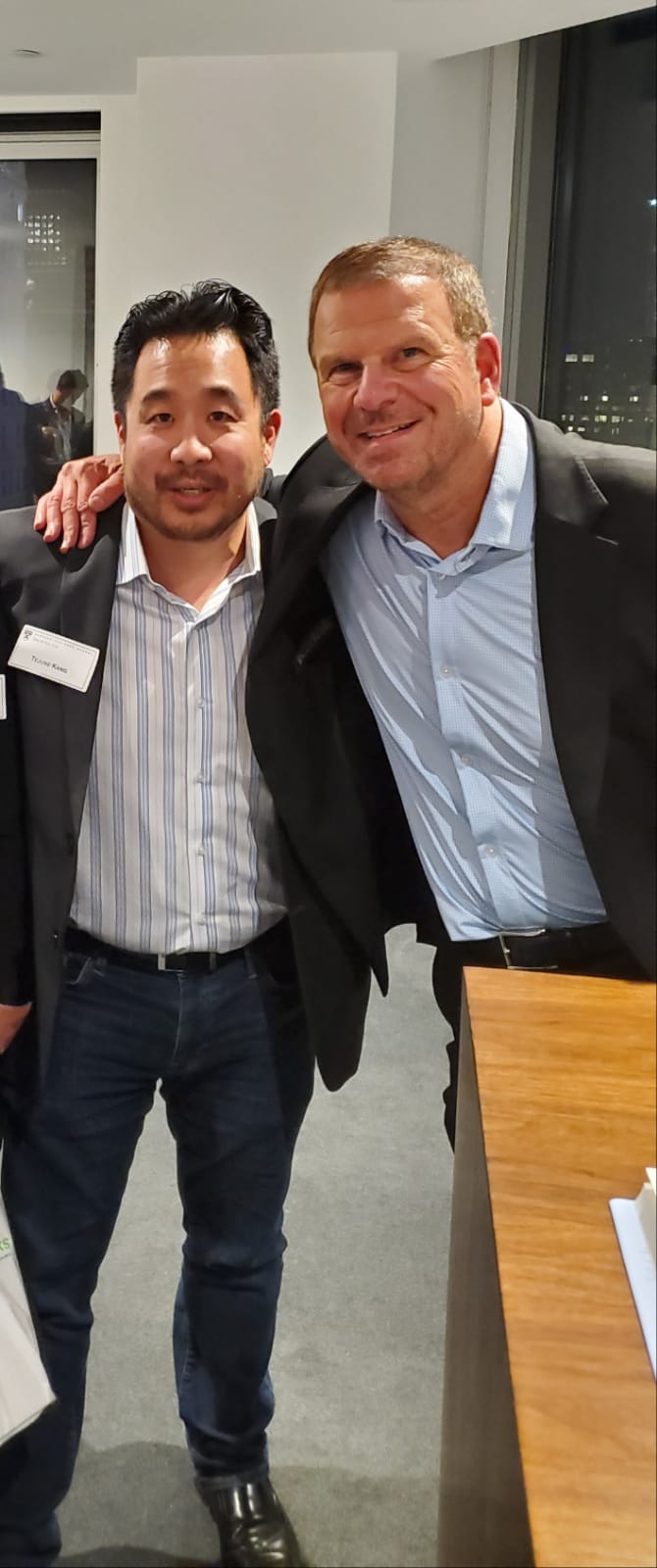 Tejune Kang with Tilman Fertitta at Harvard Business School OPM