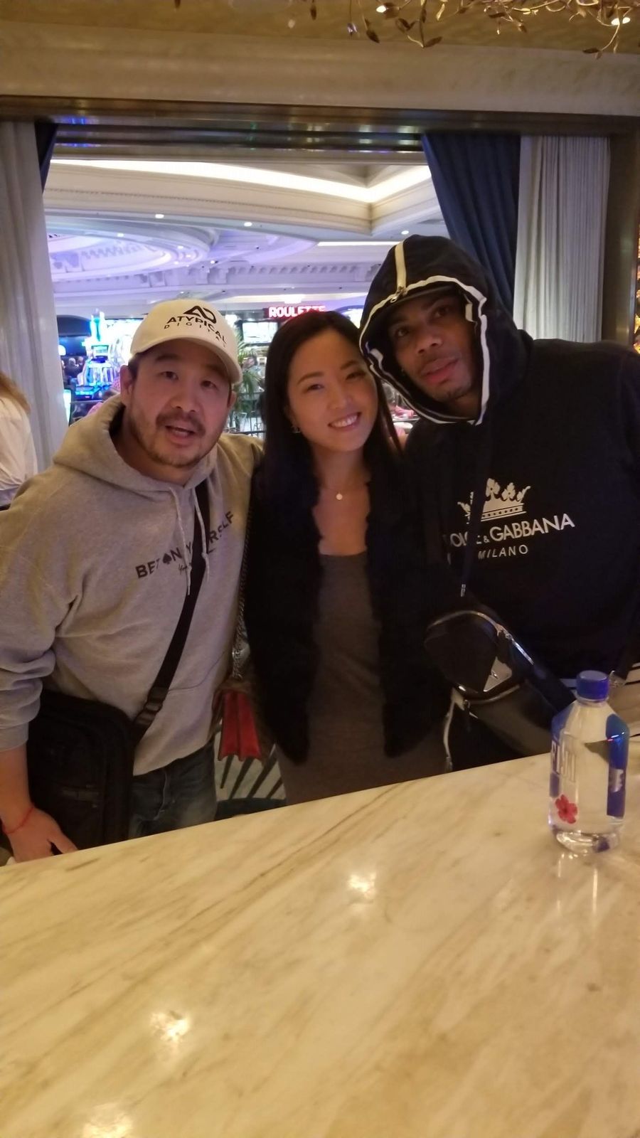 Tejune Kang with the rapper Nelly in Las Vegas